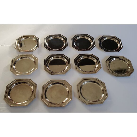 Godinger Silver Octagonal Coasters Set of 11 - Picture 3 of 5